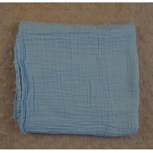 Chick Pea Solid Light Blue Baby Swaddle Blanket Muslin Cotton Security Lovey